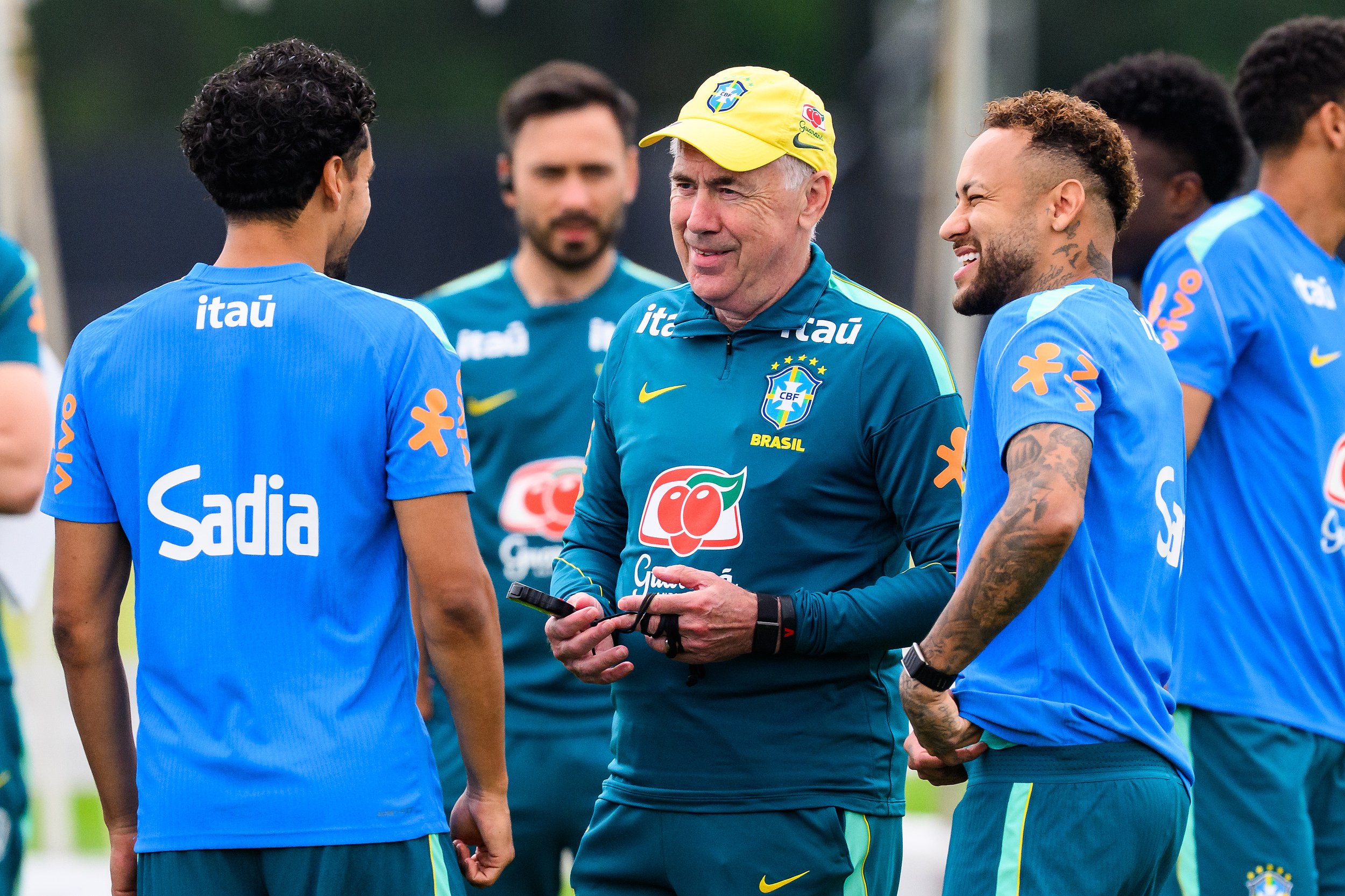 Brazil team prepares for final group match.